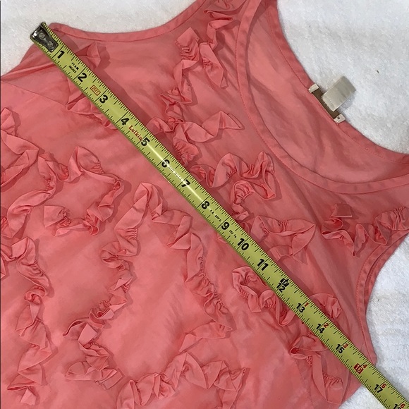 ✓J. Crew EUC top size 0 ruffles coral - Picture 8 of 10